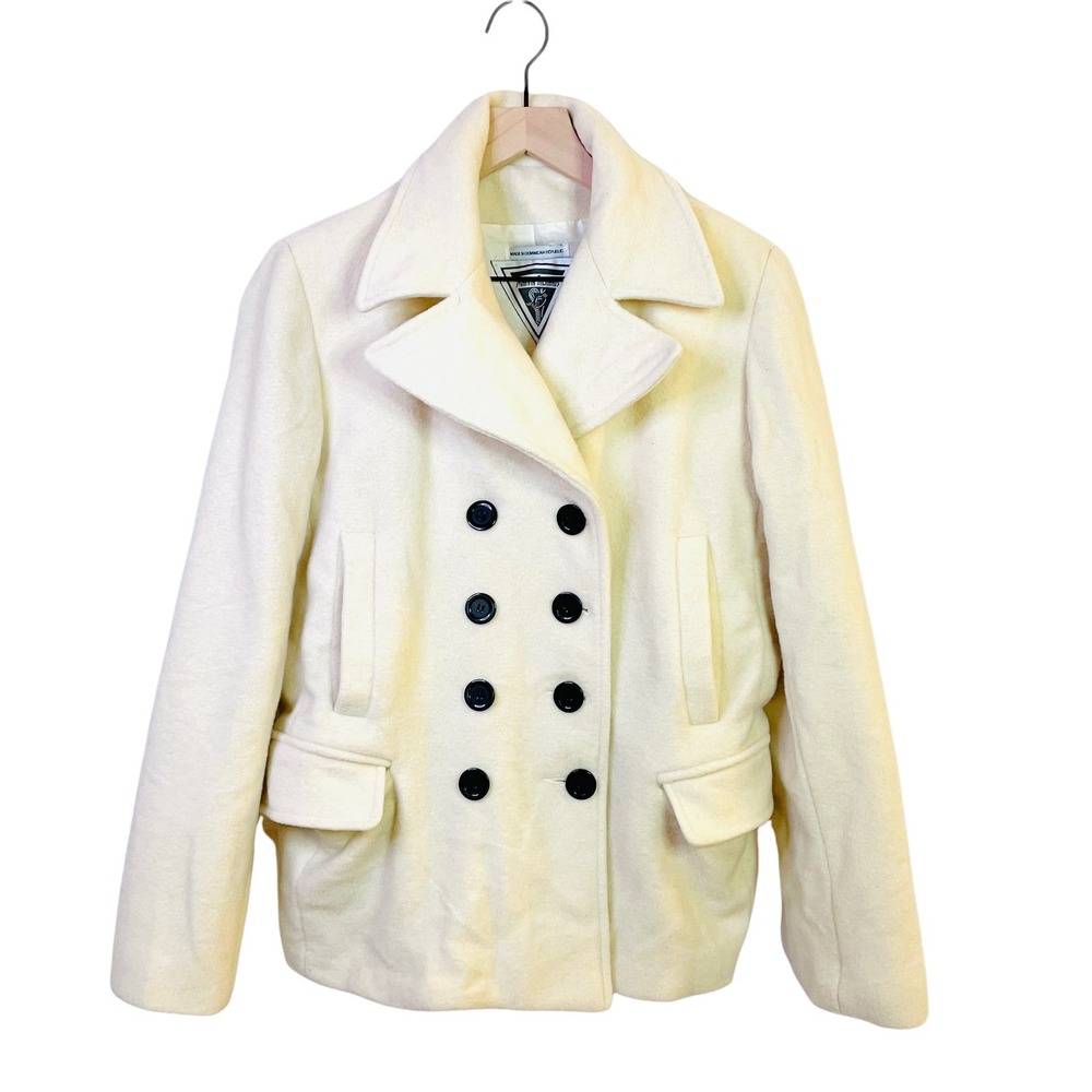 Marvin Richards Cream Short Waist Marvin Pea Coat